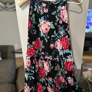 Floral Black high neck